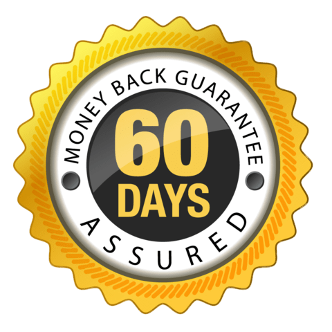 60-day money back guarantee badge for Lymph Tonic herbal wellness support formula