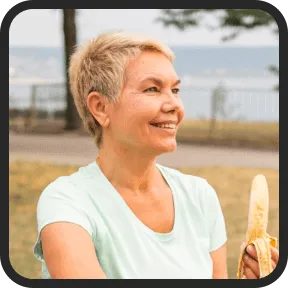 Female wellness lifestyle image representing healthy circulation support habits